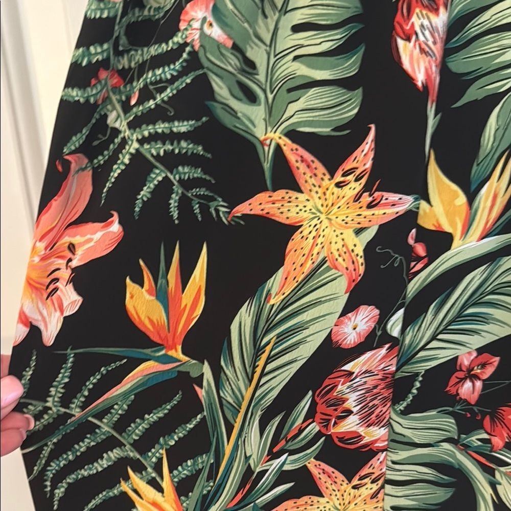 Caroline Hill Tropical Floral Smocked Wide Leg Jumper Size Small - Picture 3 of 3